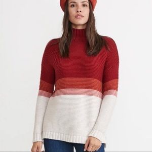 Marine Layer Remy Merino Wool Blend Ombre Striped Knit Turtleneck Sweater M